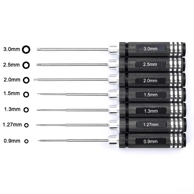 YoungRC RC Screwdriver Tools Kit 7pcs Hex Screw Driver Set for RC Models | 0.9mm 1.27mm 1.3mm 1.5mm 2.0mm 2.5mm 3.0mm - Image 3